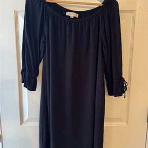 LOFT Women's Black Off-Shoulder Long Sleeve Dress